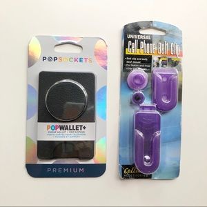 Popsocket + card holder AND belt clip